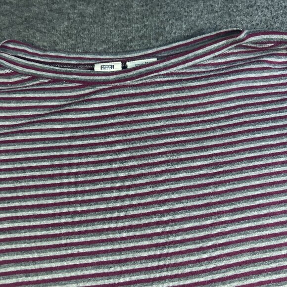 VINTAGE FADED GLORY WOMEN'S SIZE 1X SLEEPWEAR MAROON GRAY STRIPE SHIRT - Picture 5 of 8